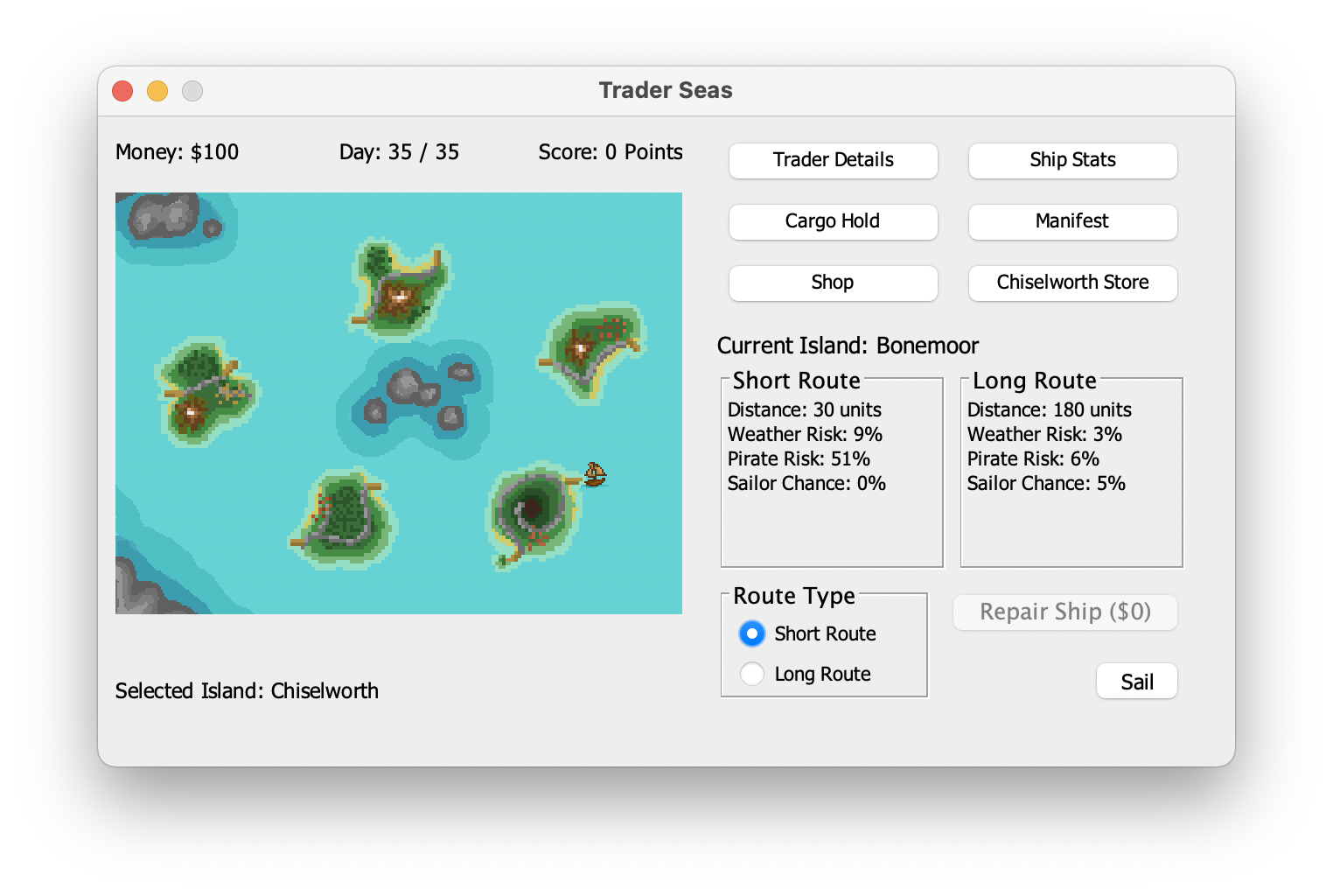 Screenshot of Trader Seas